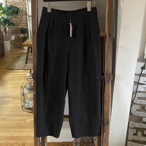 J. CREW BLACK WIDE LEG PANTS 6 NEW CROPPED CAPRI